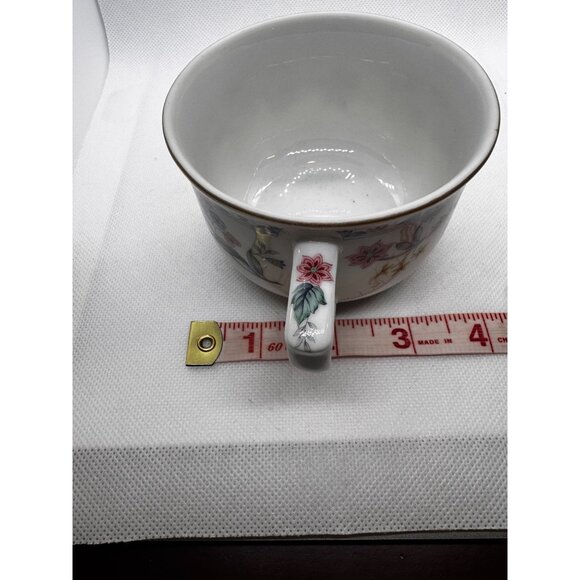 Andrea By Sadek Floral Teapot & Cup Set Porcelain Gold Trim Butterfly Design - Picture 15 of 16